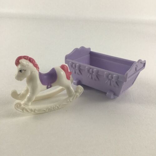Fisher Price Loving Family Dollhouse Baby Lot Replacement Rocking Horse Bassinet - $19.75