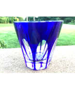 Bohemian Glass Whiskey Shot Glass Cobalt and Clear 2 7/8” Single Glass V... - $630.16 MXN