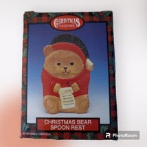 Vintage Christmas Bear Spoon Rest 1997 Collectable Magic Creations List Winter - £11.18 GBP