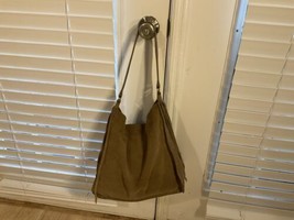 DKNY Handbag Fringe Tassel Shoulder Bag Suede Tan Women’s - $49.50