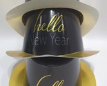 Lot Of 3 Beistle &#39;Hello New Year&#39; Paper Top Hat, Gold/Black, Age 14+ - $14.84