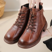 Superstar genuine leather boots for women autumn winter british style ankle boot - £42.08 GBP
