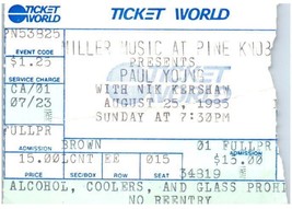 Paul Jeune Nick Kershaw Ticket Stub August 25 1985 Pin Bouton Michigan - £32.03 GBP