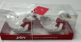 Kirkland Salt and Pepper Shakers Swans Red Bow Ceramic New - $15.79