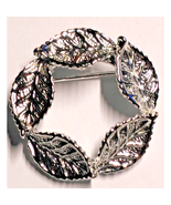 Gerry&#39;s Silver Tone Leaf Wreath 1&quot; Brooch Signed Vintage Pin Ladies Jewelry - €10,38 EUR