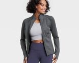 All In Motion Women's XL Zip-Front Jacket Heathered Black Zipper Pockets - $18.99
