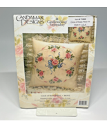 Candamar Pillow KIT “Circle of Roses” Embroidery Candlewicking 14x14 Cov... - $27.97 CAD