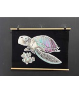 Stunning Hand-Painted Black Velvet Artwork , Sea Turtle with fish  Illus... - $1,818.19 MXN