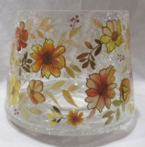 Yankee Candle Jar Shade J/S Clear Crackle Glass Transitional Floral Fall Colors - $42.82