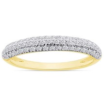 0.25CT Lab Created Moissanite Diamond Wedding Band 14K Yellow Gold Plated Silver - £44.32 GBP