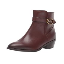 Coach Womens 10B Walnut Brown Dylan Leather Pointed Toe Ankle Booties DisplayXM8 - $88.19