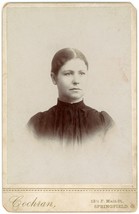 Antique Circa 1880s Cabinet Card Cochran Lovely Woman in Dress Springfield, OH - £7.44 GBP