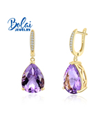 S925silver Natural Amethyst Earrings for Lady Fine Jewelry Special Occas... - £70.97 GBP