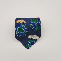 Save the Children School Bus Tie, Neck Tie 100% Silk, Size 55.5 By 4 Inches Blue - $12.99