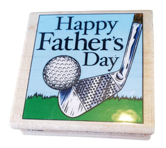 Stampabilities Fathers Day Golf Wood Mounted Rubber Stamp F1192 - £4.72 GBP