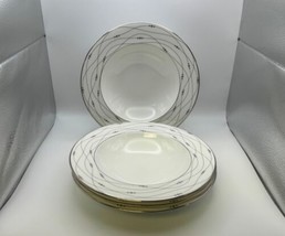 Set Of 4 Royal Doulton Bone China Precious Platinum Rim Soup Bowls - £241.27 GBP