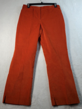 Halogen Pants Womens Size 6 Orange Cotton Pockets Straight Leg Slit Pull On - £21.08 GBP