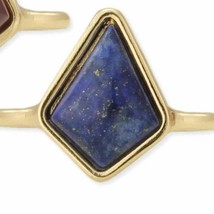 Natural Gemstone Prism Gold Ring Blue Lapis Size 7 - £12.73 GBP