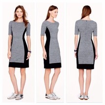 J. CREW Factory Colorblock Ponte Dress Sz 0 Short Sleeve Grey Black A968... - $29.95