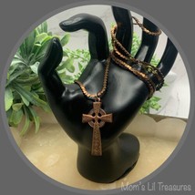 Vintage Copper Colored Cross Pendant 30” Chain Necklace - £9.40 GBP