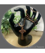 Vintage Copper Colored Cross Pendant 30” Chain Necklace - £9.26 GBP