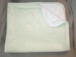 BABY BABY BY BLANKETS AND &amp; BEYOND FULL SIZE LIME GREEN VELOUR WHITE FLEECE - £12.45 GBP