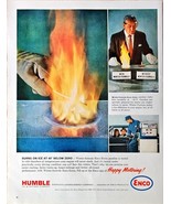 Humble oil burns on ice ENCO  happy motoring 1964 Vintage Print Ad - $10.35