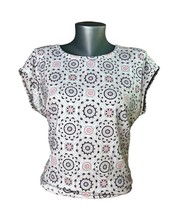 T By Talbots Women&#39;s Paisley Floral Shirt Back Slit Size Large Petite LP - £11.59 GBP