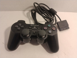 OEM Sony PlayStation 2 Black PS2 Analog Wired Controller SCPH-10520 Clean Tested - £20.84 GBP