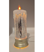 Christmas Light Up Oil Acrylic Candle Snow Globe Glitter Decor Plug In L... - $38.62