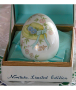 1976 Noritake Bone China Easter Egg, Straw Hat With Ribbon, 6th Limited ... - £11.01 GBP