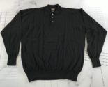 Neiman Marcus Polo Sweater Mens 2XL Black Collared Long Sleeve Merino Wool - $18.80