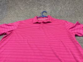 Walter Hagen 11 Polo Shirt Mens X-Large Pink Stripes Stretch Golf Tennis . - £9.32 GBP