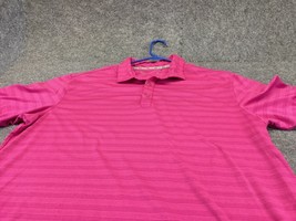 Walter Hagen 11 Polo Shirt Mens X-Large Pink Stripes Stretch Golf Tennis . - $11.87