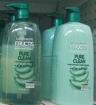 2 Pack Garnier Fructis Pure Cl EAN Fortifying Shampoo & Conditioner 33.8 Oz Each - $31.68