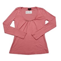 Talbots Shirt Womens P Pink Scoop Neck Classic Fitted Long Sleeve Casual... - $22.75