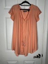 LANDS END Woman’s Flowy Plus Size Coral Blouse With Tassels Size 20W - £13.02 GBP