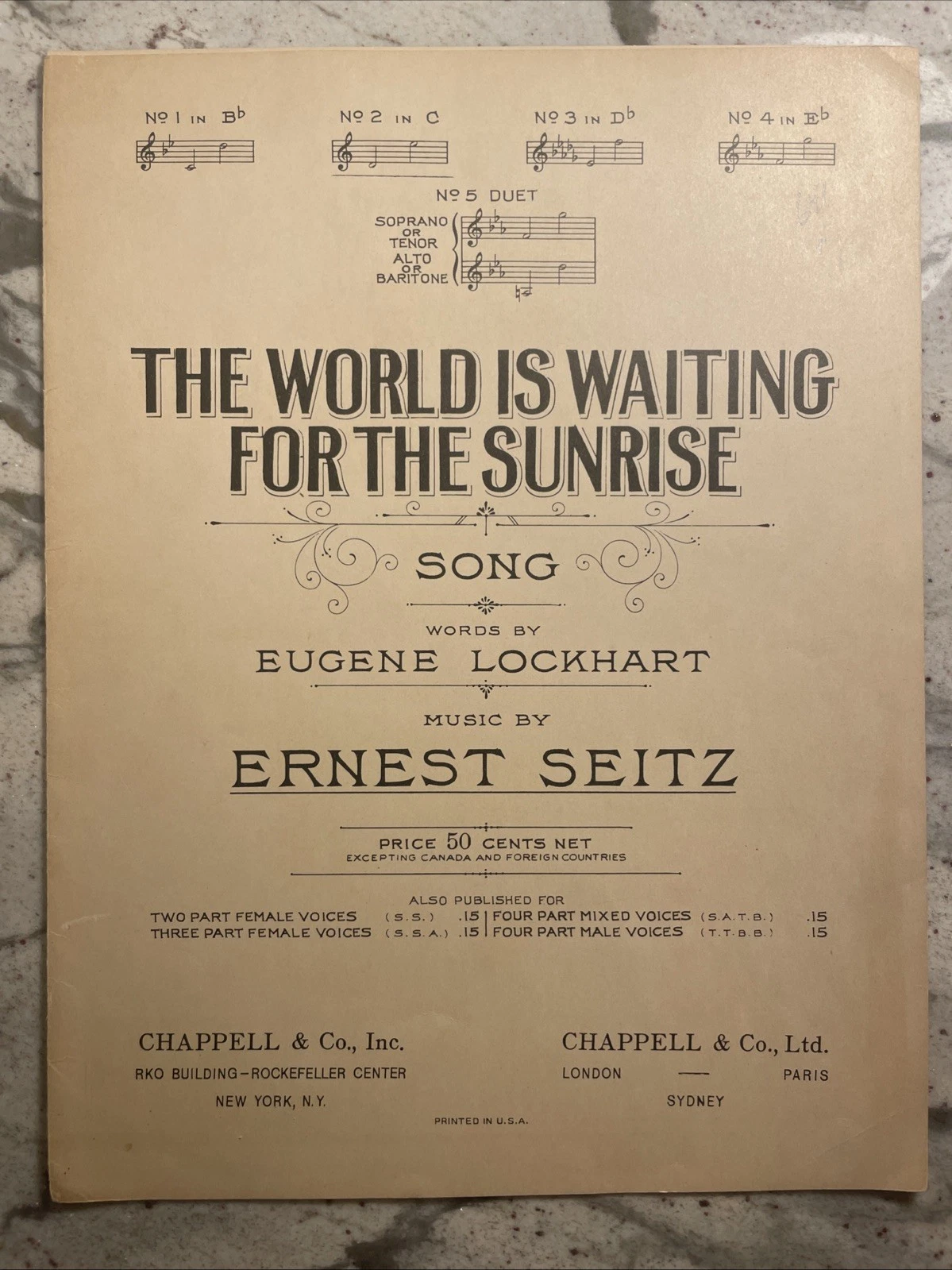 The World Is Waiting For The Sunrise (sheet music) - $6.00