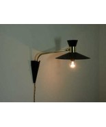 Adjustable wall sconce long arm Mid century wall fixture brass &amp;Metal fo... - $514.50 CAD