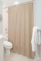 Beige Magnetized Shower Curtain Liner Mildew Resistant - $9.89