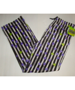 Beetlejuice Men&#39;s Minky Fleece Sleep Pajama Pants Black White Stripe w/B... - $25.73