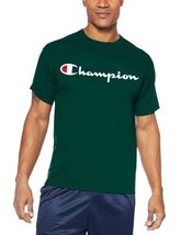 Champion Mens Big And Tall Script Logo T Shirt Color Dark Green Size XL ... - $29.64