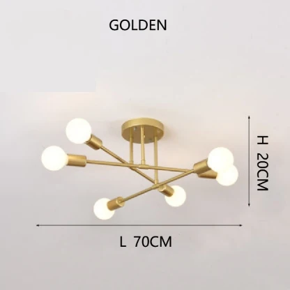  Minimalist Chandelier  Semi Emded Ceiling Lamp Antique Gold Black White Colour  - £205.61 GBP