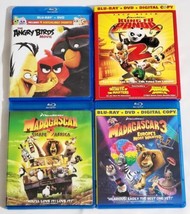 Madagascar 2 &amp; 3, Kung Fu Panda 2 &amp; The Angry Birds Movie Blu-ray Lot  - £10.10 GBP