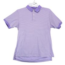 Black Saks Fifth Avenue Purple Striped Polo Shirt Men&#39;s M Short Slv Golf... - $39.21 CAD
