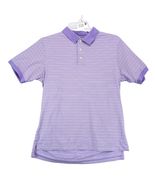 Black Saks Fifth Avenue Purple Striped Polo Shirt Men&#39;s M Short Slv Golf... - $39.09 CAD