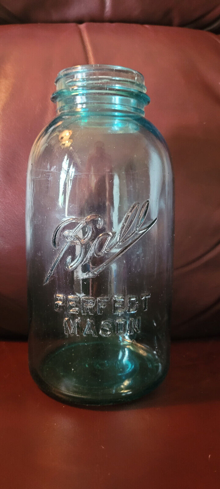 Vintage Number 6 Aqua Half Gallon Ball Perfect Mason Canning Jar Collect... - $15.99