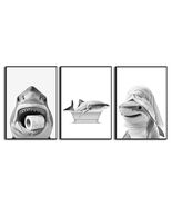 YOYIAXT 3-Piece Bathroom Canvas Wall Art Shark Black White 12x16 in - $329.75 MXN YOYIAXT 3-Piece Bathroom Canvas Wall Art Shark Black White 12x16 in - $329.75 MXN