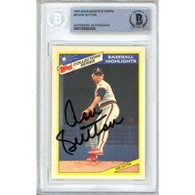 Don Sutton Los Angeles Angels Signed 1987 Topps Woolworth #6 BAS Auth Auto Slab - £63.94 GBP