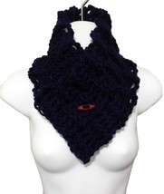 Multi Style Chunky Crochet Basket Weave Button Cowl Neck Warmer Gaiter Navy Blue - £15.69 GBP